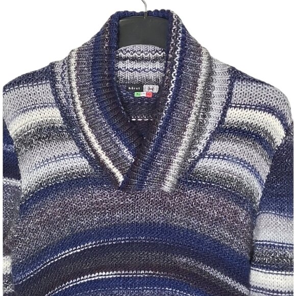 Horst Men's Sweater Size M Wool Blend Loose Knit Men's Block Pattern Fisherman - Picture 2 of 5